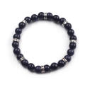 8mm Fashion 24 Blue Goldstone Beads Elastic Bracelet Bangle Jewelry Making Hand